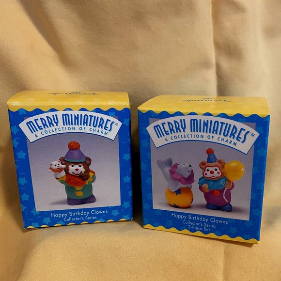 Happy Birthday Clowns - Set of 2 Merry Miniatures - Picture 1 of 3